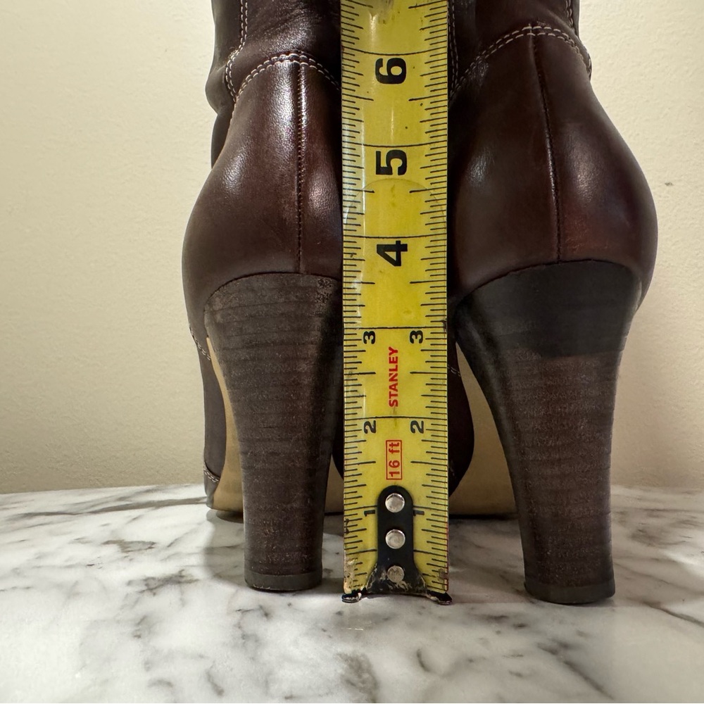 Anne Klein Burgundy Brown Heeled Boots - Picture 4 of 6